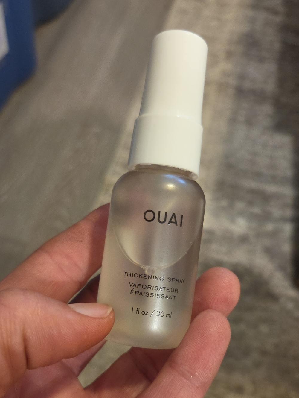 OUAI Thickening Spray in Frosted Clear and White 1 Oz